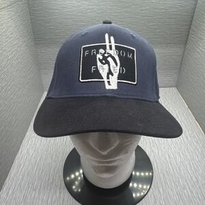 Billy Reid Navy Black Freedom Fried Embroidered Baseball Cap‎ Hat L/XL